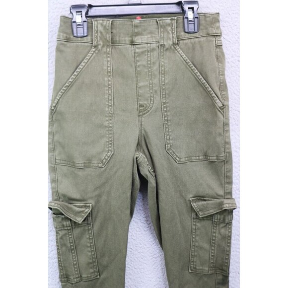 Spanx Olive Green Skinny Pull-On Jeans-Size Small/Petite-Pockets - Picture 3 of 10